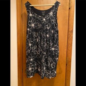 Sonoma black while midi sleeveless dress XL